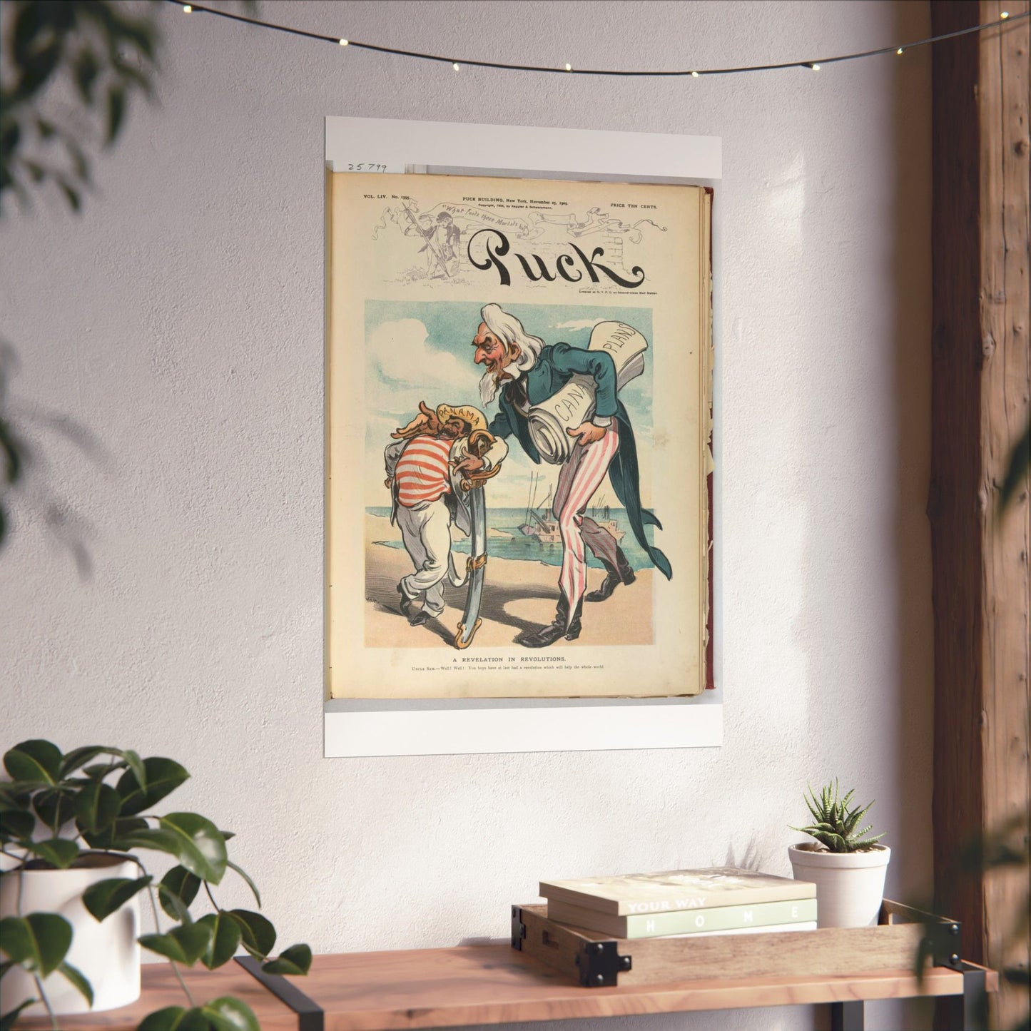 Puck magazine cover - A revelation in revolutions / Kep. High Quality Matte Wall Art Poster for Home, Office, Classroom