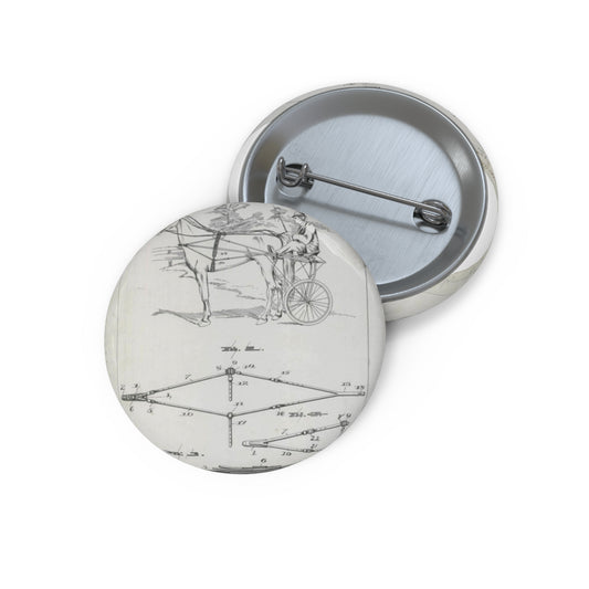 Patent drawing - for J. H. Snapp's Racing Harness Attachment Public domain  image Pin Buttons with Crisp Design