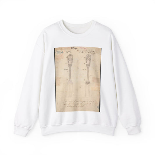 Patent drawing - Drawing of Design for Silver Forks Public domain  image White Heavy Blend Adult Crew Neck SweatShirt