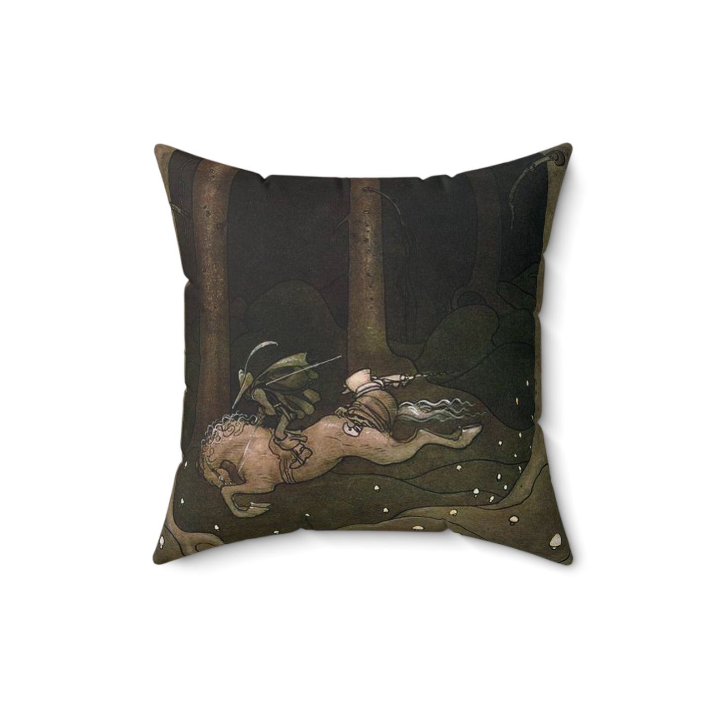 Trollritten 2 by John Bauer 1910 Decorative Accent Square Pillow