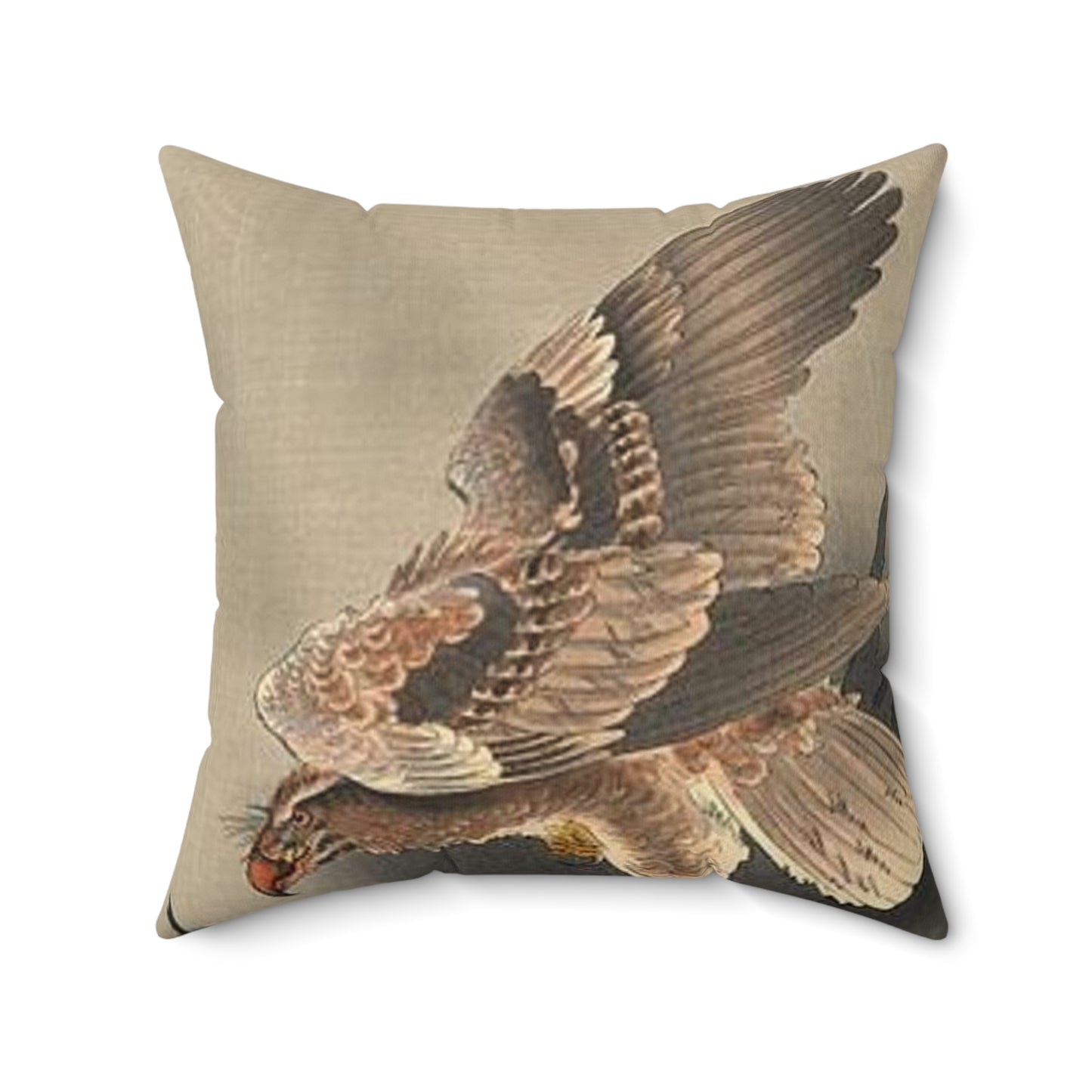 Koson - swooping-eagle, Ohara Koson Decorative Accent Square Pillow