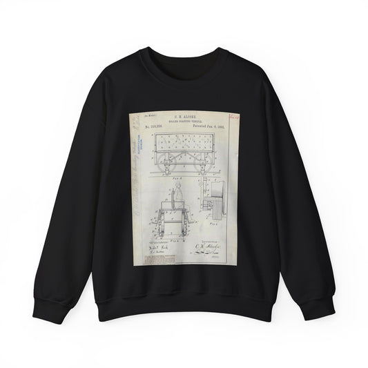 Patent Drawing of Engine - for C. H. Alcoke's Roller Coasting Vehicle Public domain  image Black Heavy Blend Adult Crew Neck SweatShirt