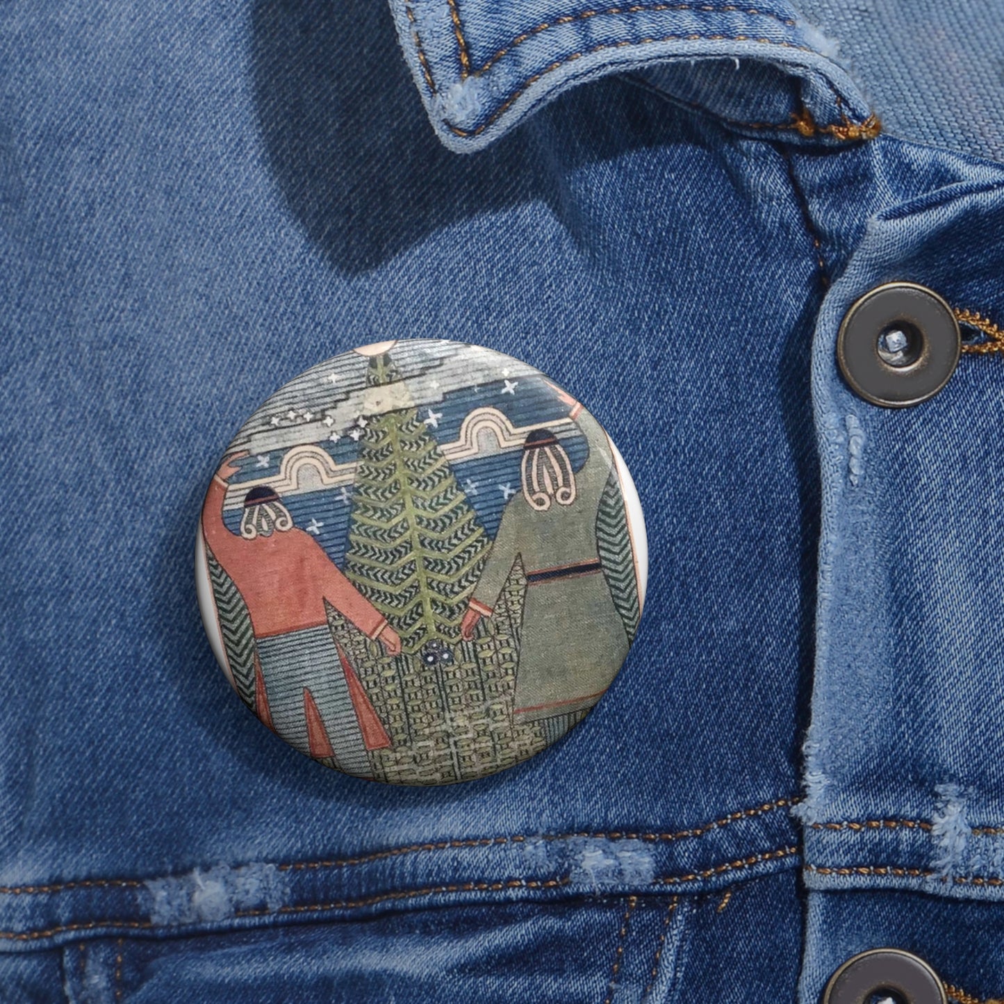 Joseph Alanen - Moonwatchers - Art nouveau public domain image Pin Buttons with Crisp Design