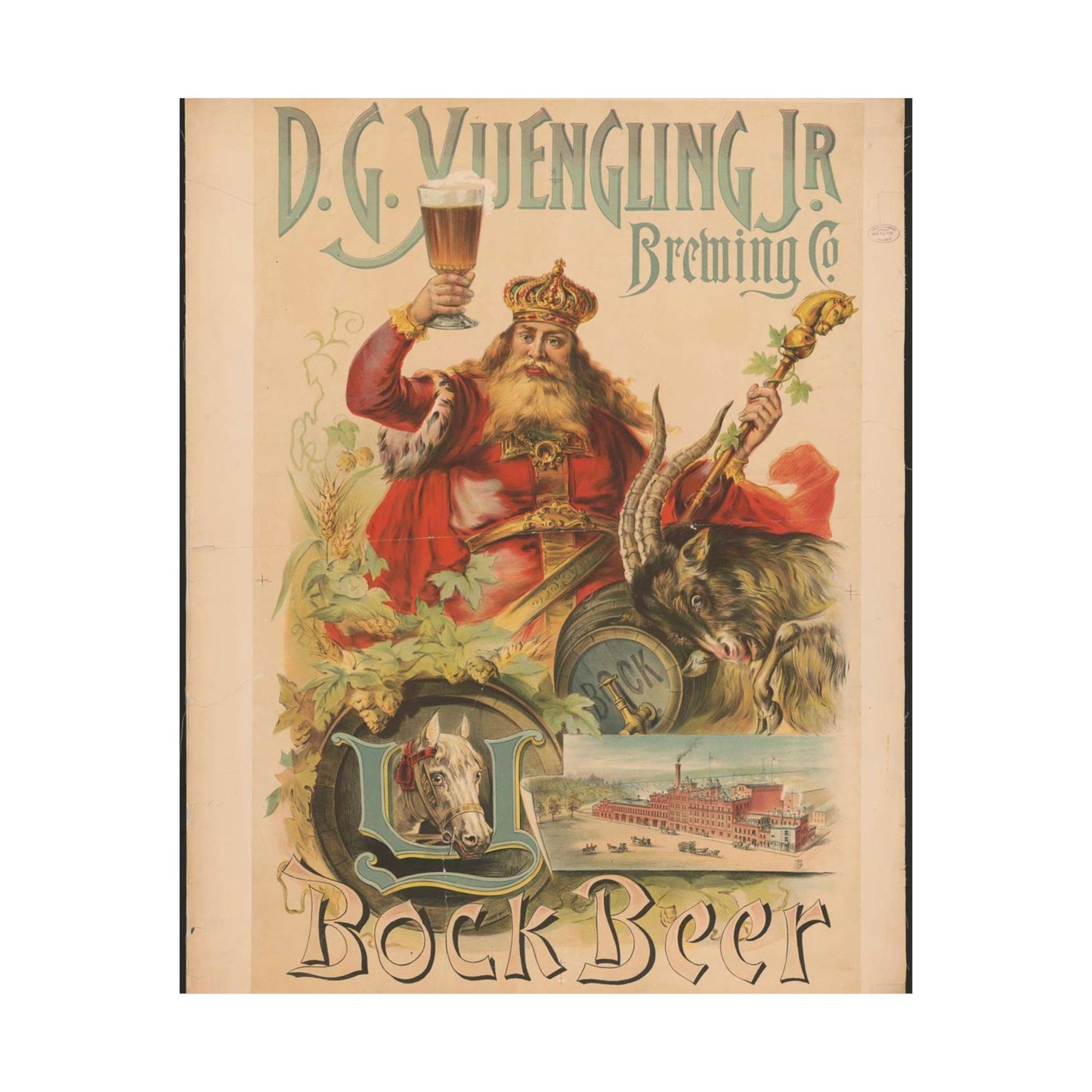 D.G. Yuengling Jr. Brewing Co., bock beer High Quality Matte Wall Art Poster for Home, Office, Classroom