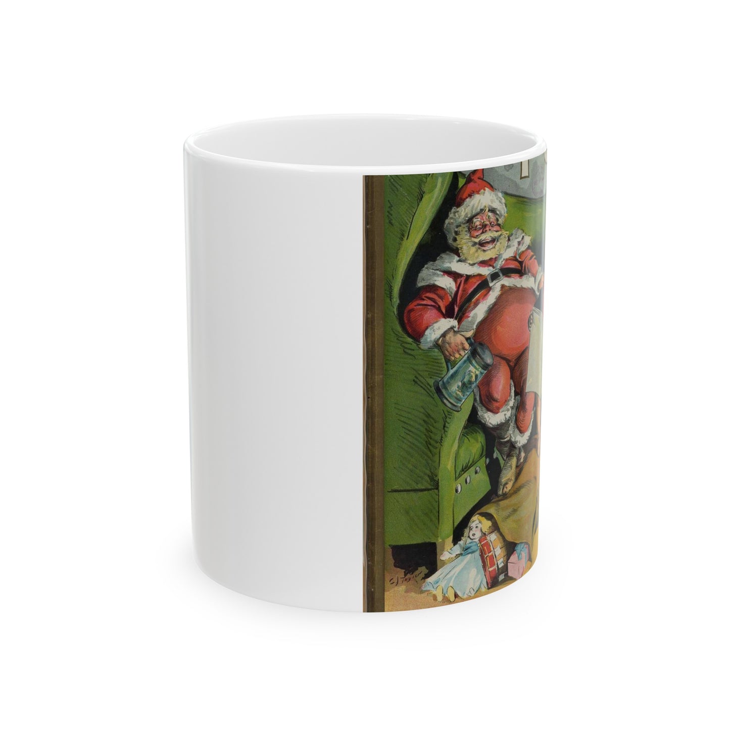 Puck magazine cover - Puck Christmas 1896 / C.J. Taylor. Beautiful Novelty Ceramic Coffee Mug 11oz