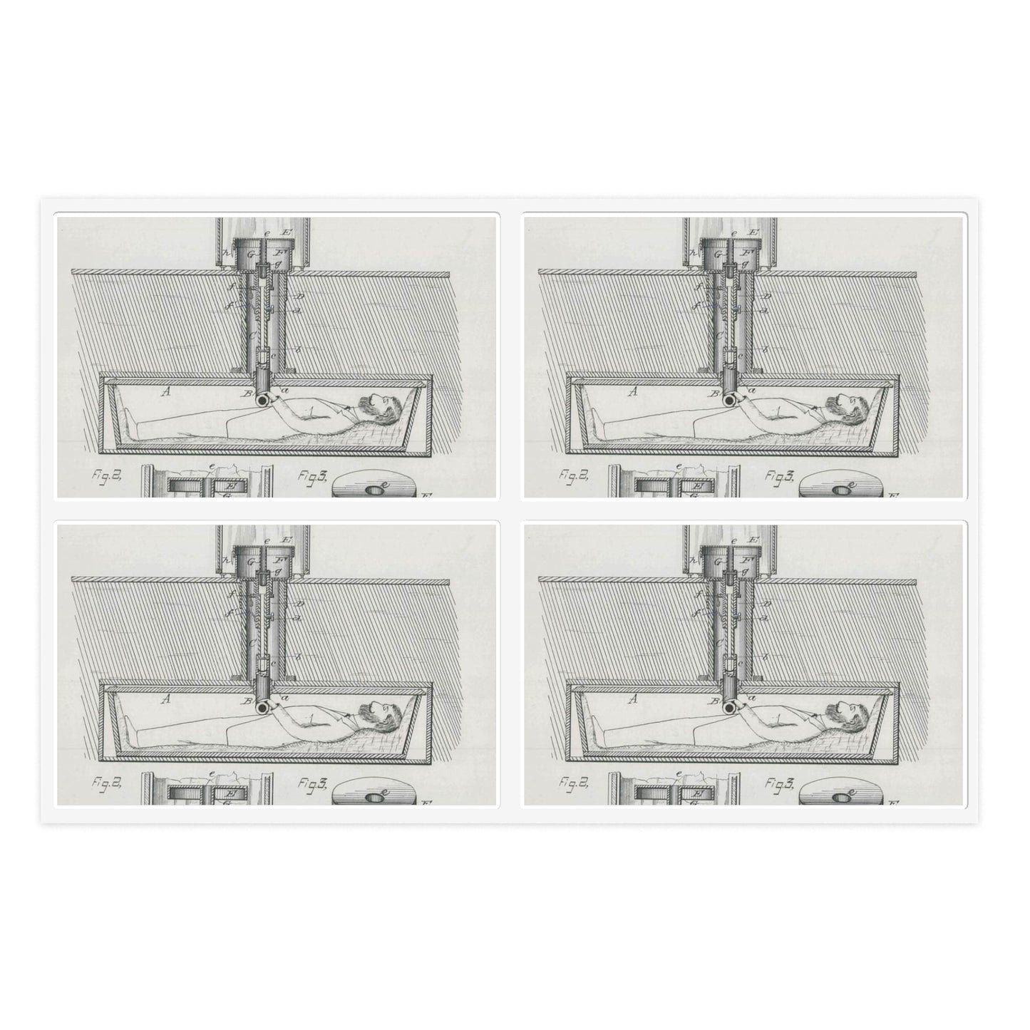 Patent drawing - for J. G. Krichbaum's Device for Indicating Life in Buried Persons Public domain  image Laminated UV Protective Vinyl Stickers