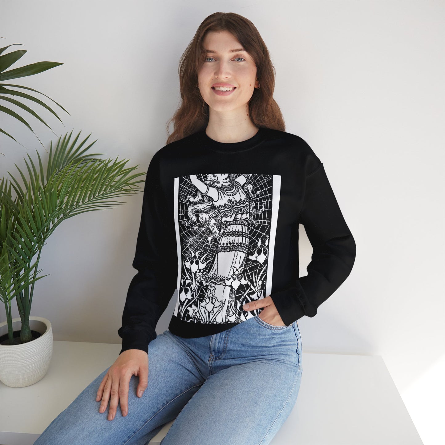 Liane de Pougy by Paul Berthon - Art nouveau public domain poster Black Heavy Blend Adult Crew Neck SweatShirt