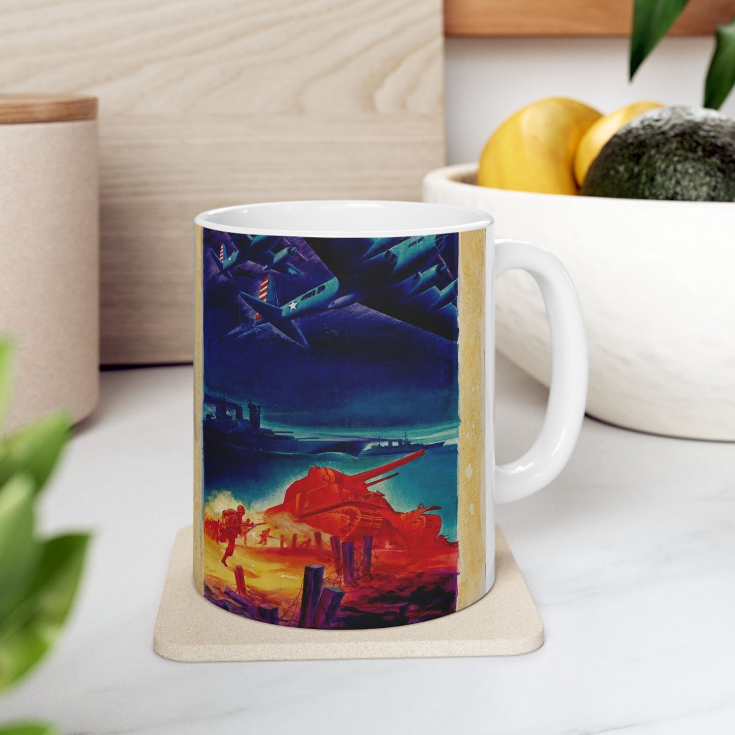 [Infantry, tanks, ships, airplanes attacking] [R.G.] Beautiful Novelty Ceramic Coffee Mug 11oz