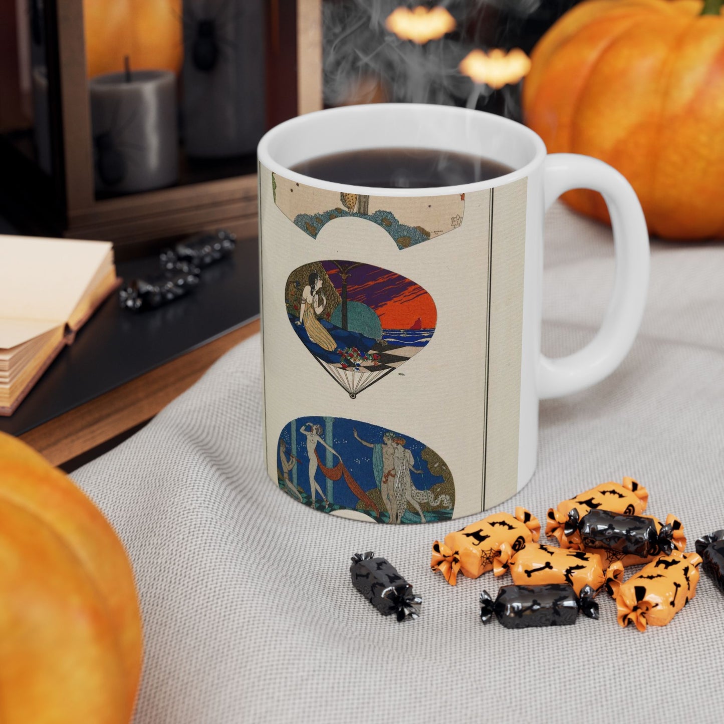 Fans by Paquin (Eventails de Paquin d'apres G. Barbier et Paul Iribe) (CBL WEp 0833) Beautiful Novelty Ceramic Coffee Mug 11oz