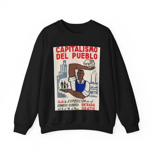 People's Capitalism Poster, United States information service propaganda Black Heavy Blend Adult Crew Neck SweatShirt
