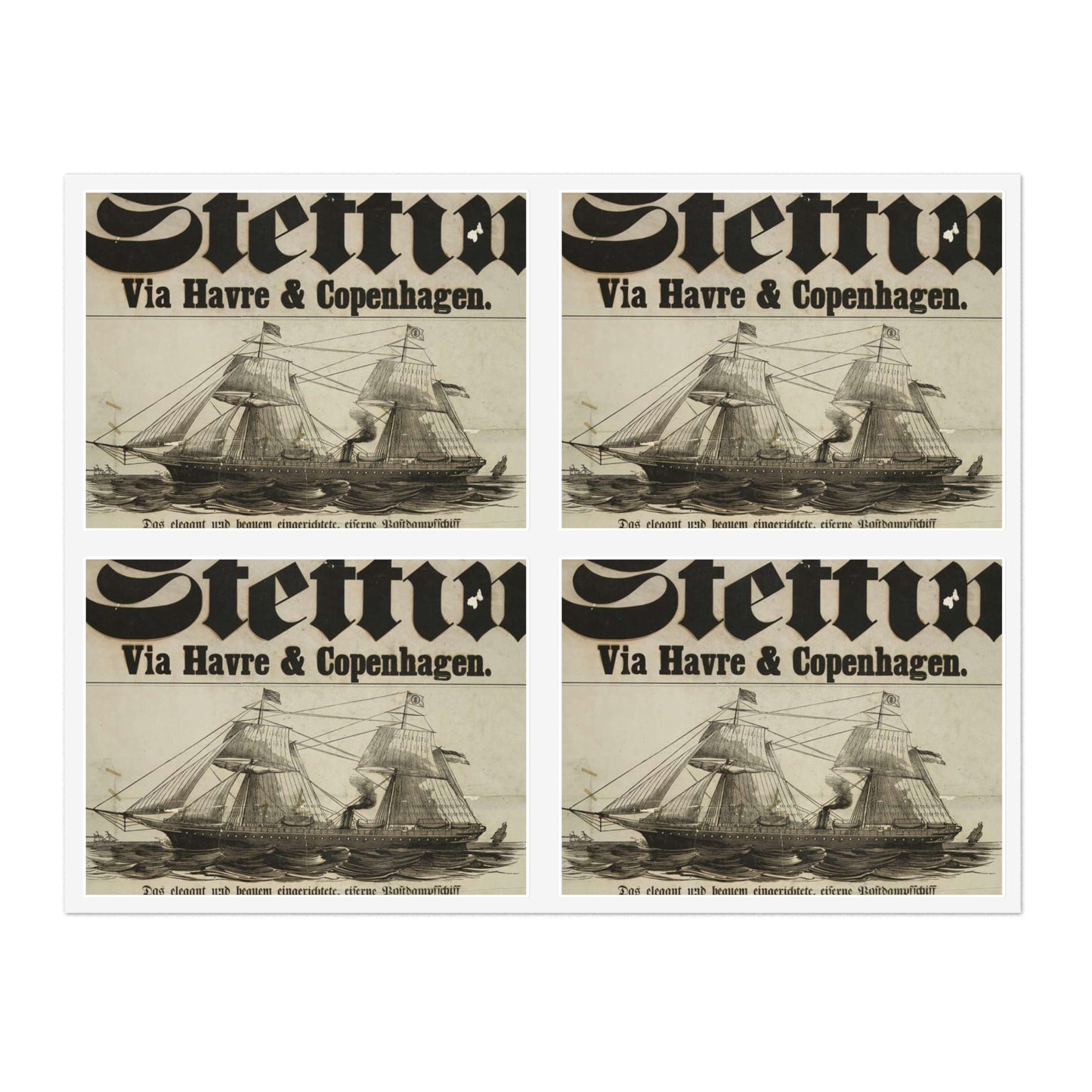 Baltischer Lloyd - dampfschifssabrt nach Stettin via Havre & Copenhagen Laminated UV Protective Vinyl Stickers
