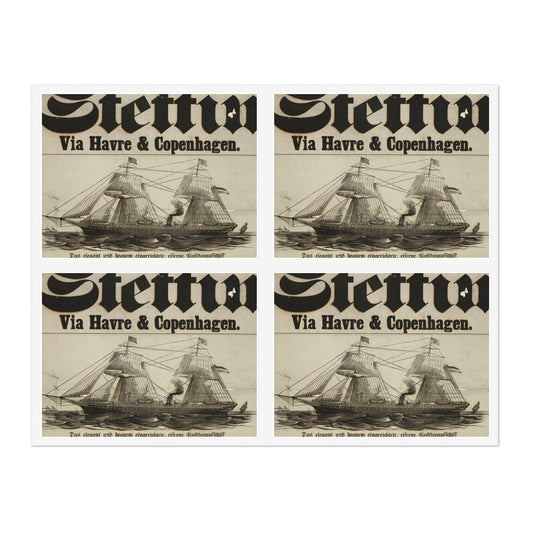 Baltischer Lloyd - dampfschifssabrt nach Stettin via Havre & Copenhagen Laminated UV Protective Vinyl Stickers
