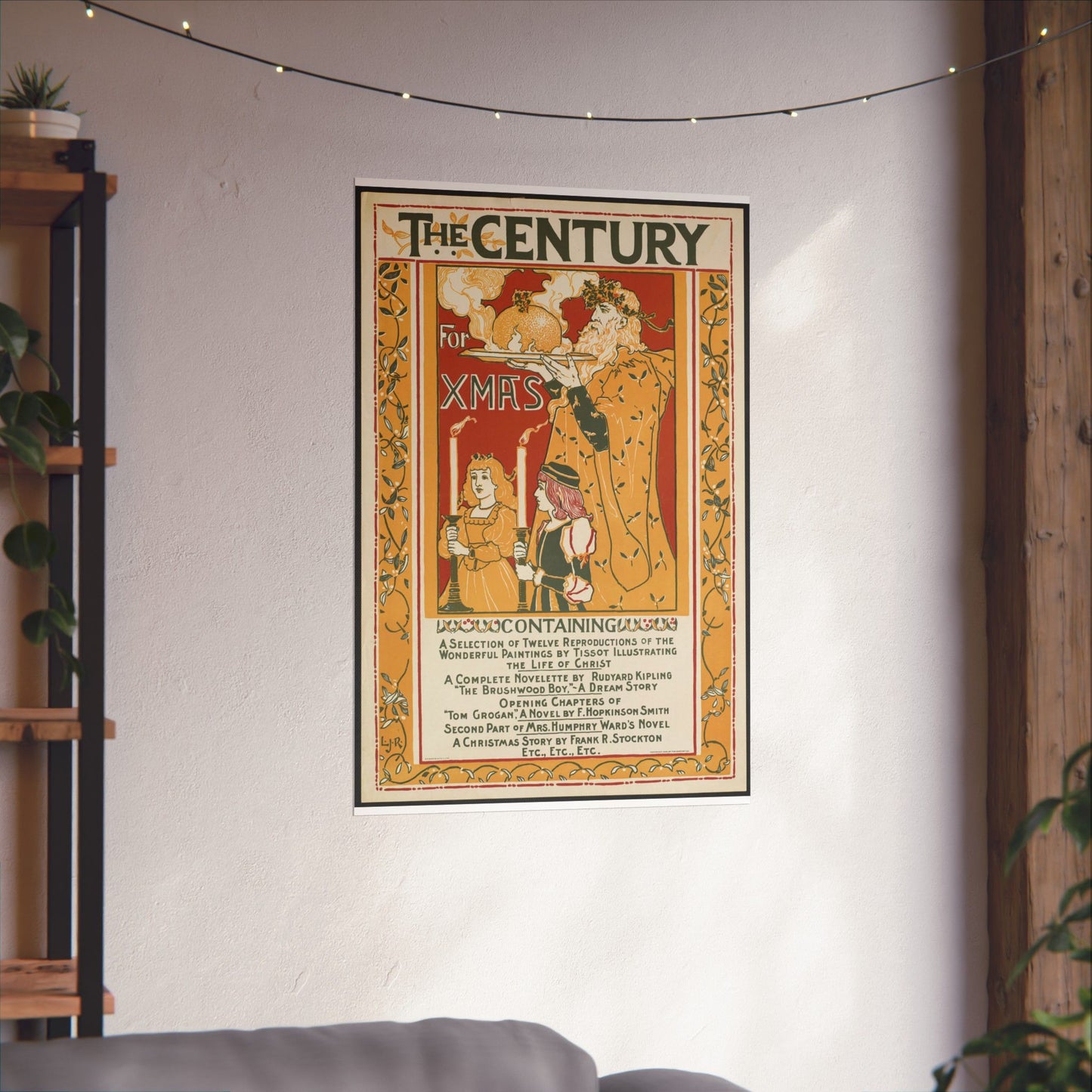 Louis Rhead - The century for Xmas, Art Nouveau poster High Quality Matte Wall Art Poster for Home, Office, Classroom