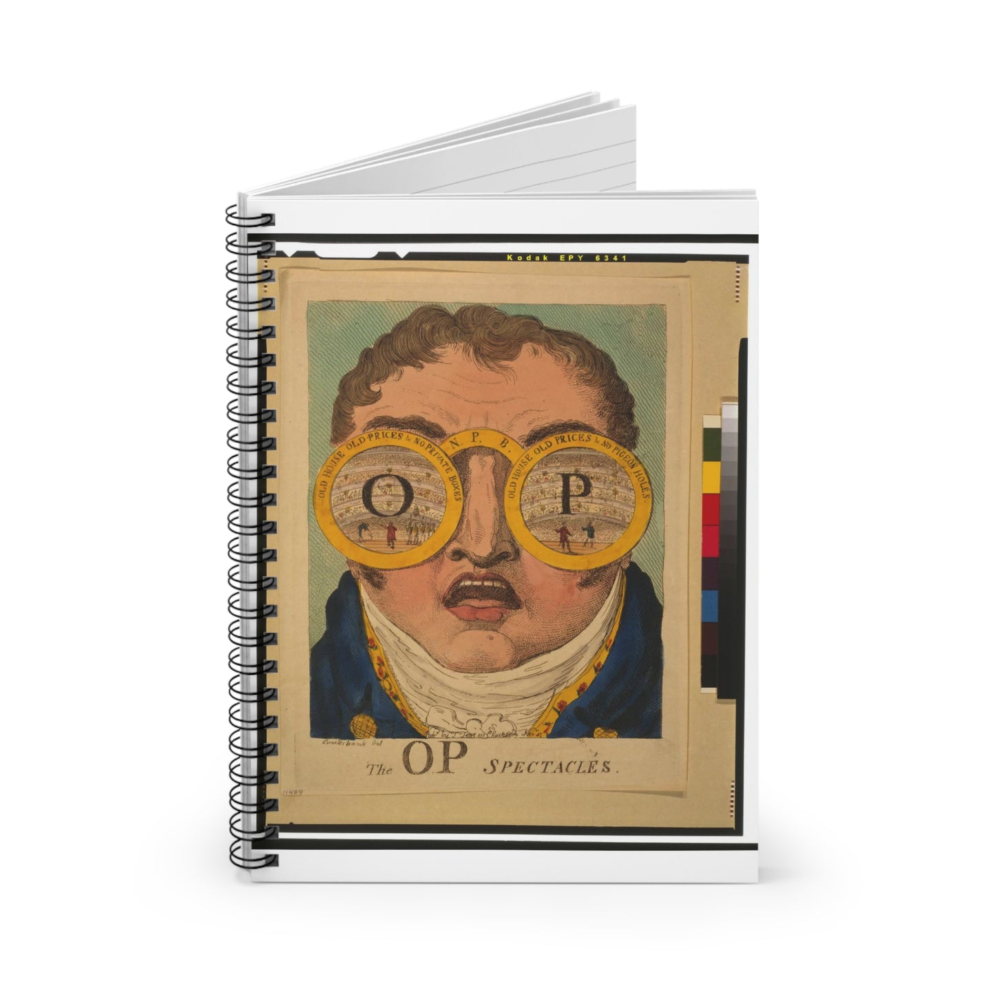 The OP spectacles / Cruikshank del., British Cartoon Print Spiral Bound Ruled Notebook with Printed Cover