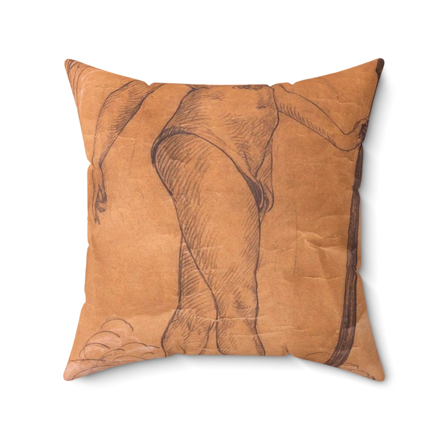 A drawing of an angel holding a sword. Woman breasts sword, beauty fashion. Decorative Accent Square Pillow