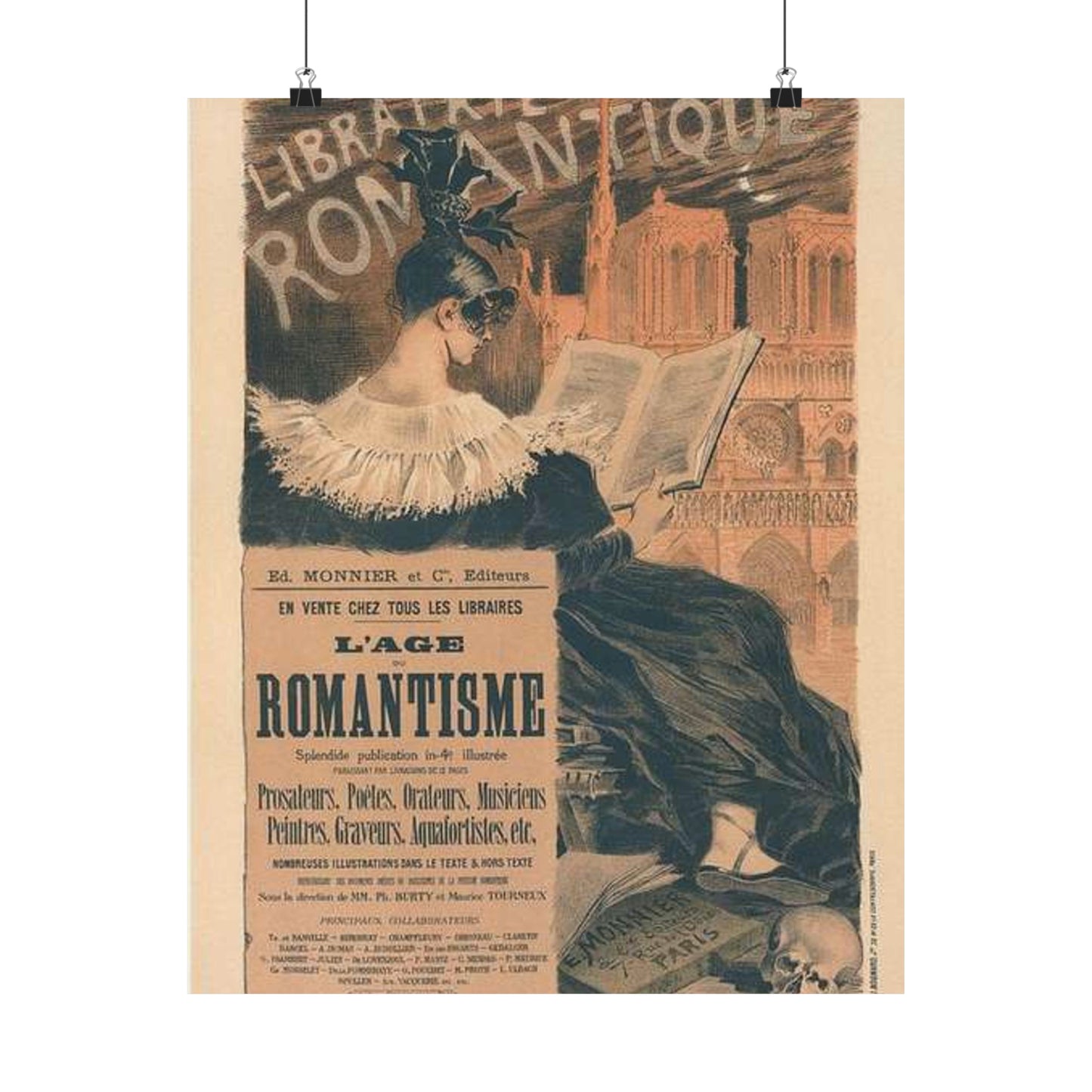Affiche pour la "Librairie Romantique". High Quality Matte Wall Art Poster for Home, Office, Classroom