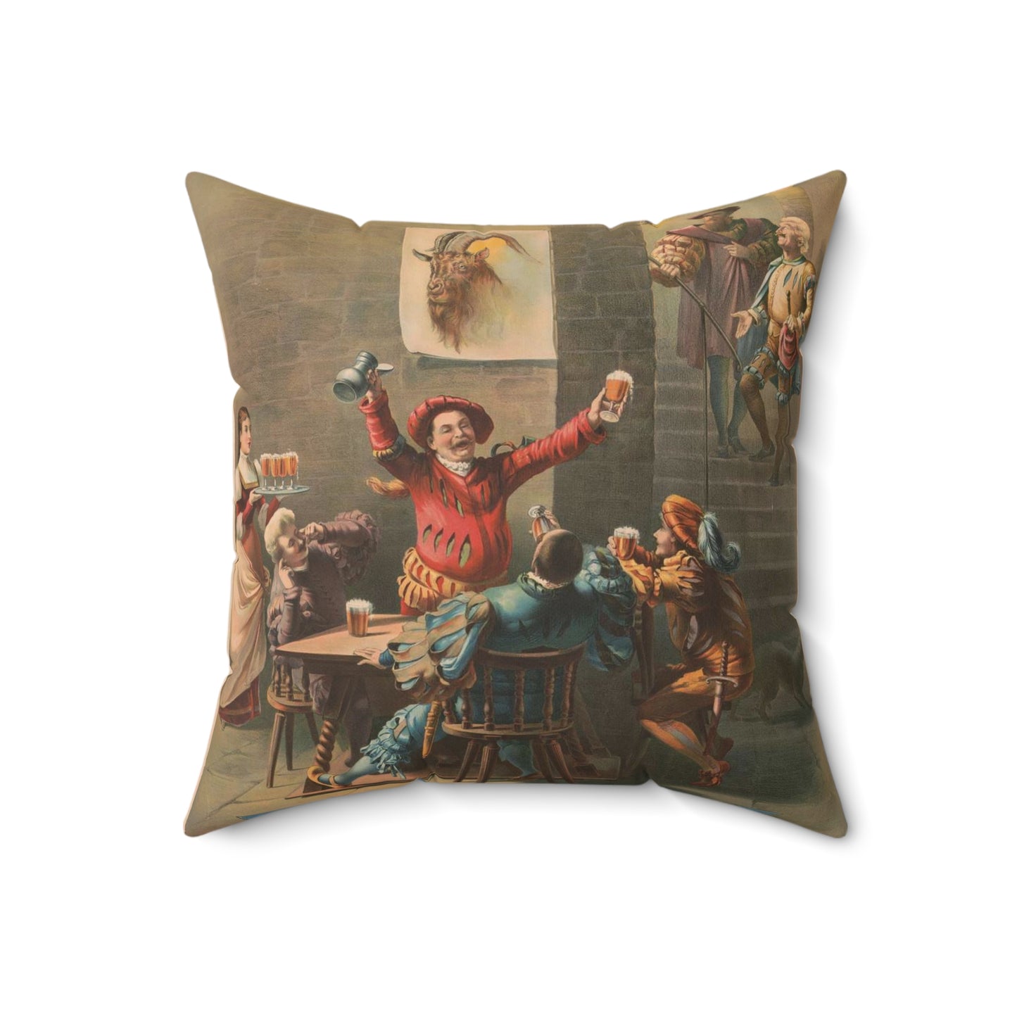 Bock, "Auerbach's keller" - Print, Library of Congress collection Decorative Accent Square Pillow
