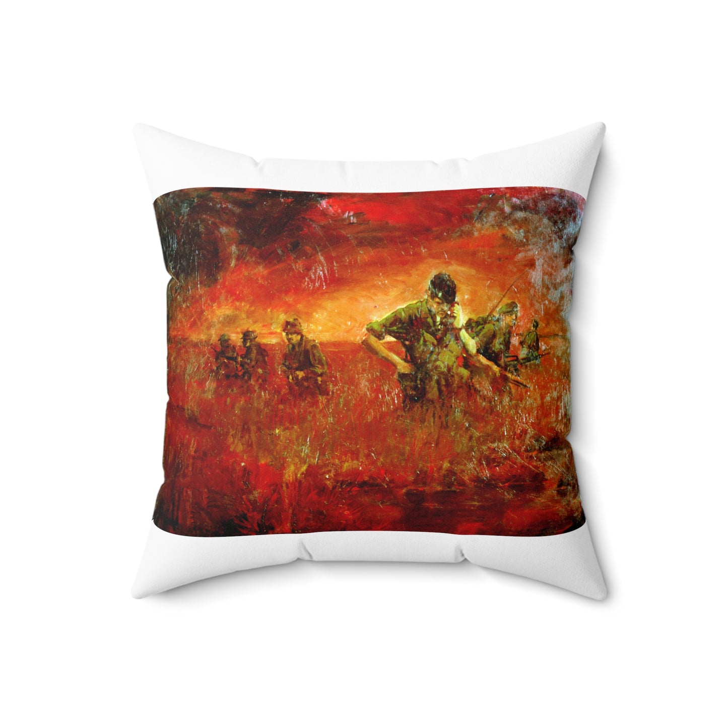 Artwork: "Man/Ready" Vietnam. Artist: Paul MAC Wiliams. Catalog Number: 1.141.87 Decorative Accent Square Pillow