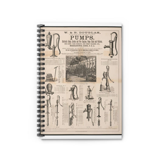 W. & B. Douglas, the oldest and most extensive manufacturers in the world of pumps Spiral Bound Ruled Notebook with Printed Cover