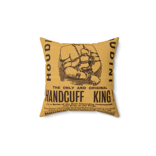 Special starring record engagement of the world's famous jail breaker, Houdini the only and original handcuff king. Decorative Accent Square Pillow