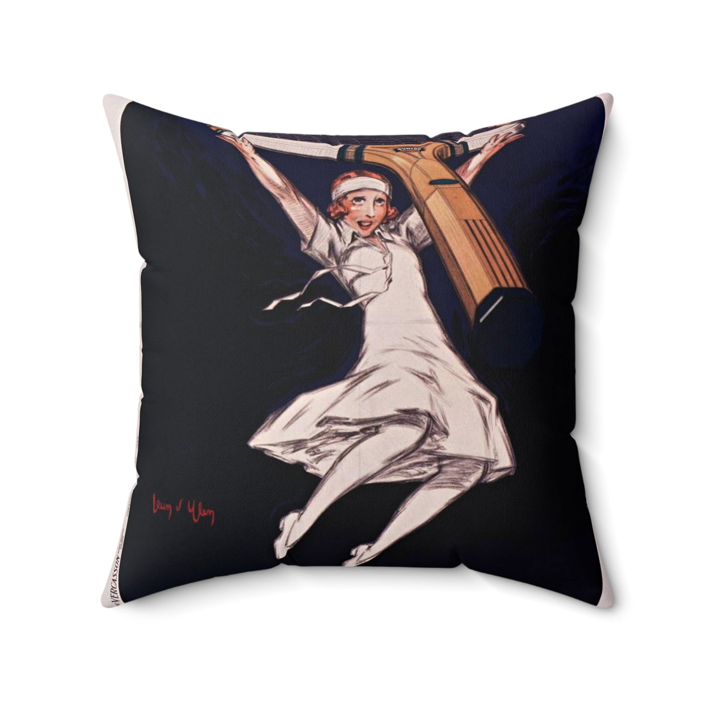 Dunlop, la balle des champions - Art Deco public domain image Decorative Accent Square Pillow