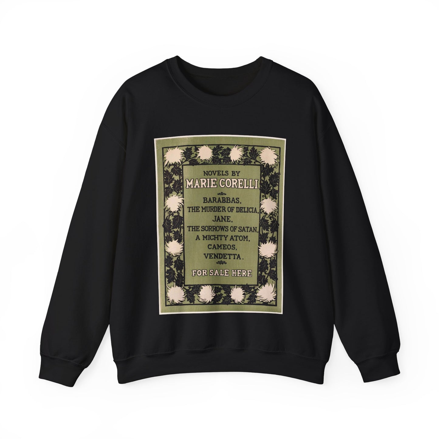 Novels by Marie Corelli, J.J Gould Black Heavy Blend Adult Crew Neck SweatShirt