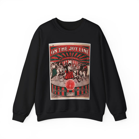 On the joy line - Public domain American sheet music Black Heavy Blend Adult Crew Neck SweatShirt