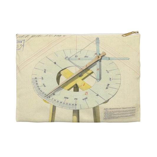 Patent drawing - Drawing of Marine Compasses Public domain  image Large Organizer Pouch with Black Zipper