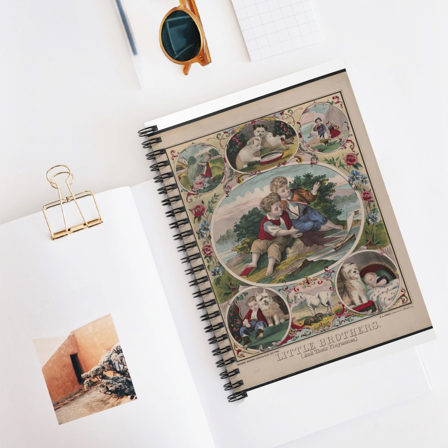 Little brothers. (And their playmates) Spiral Bound Ruled Notebook with Printed Cover