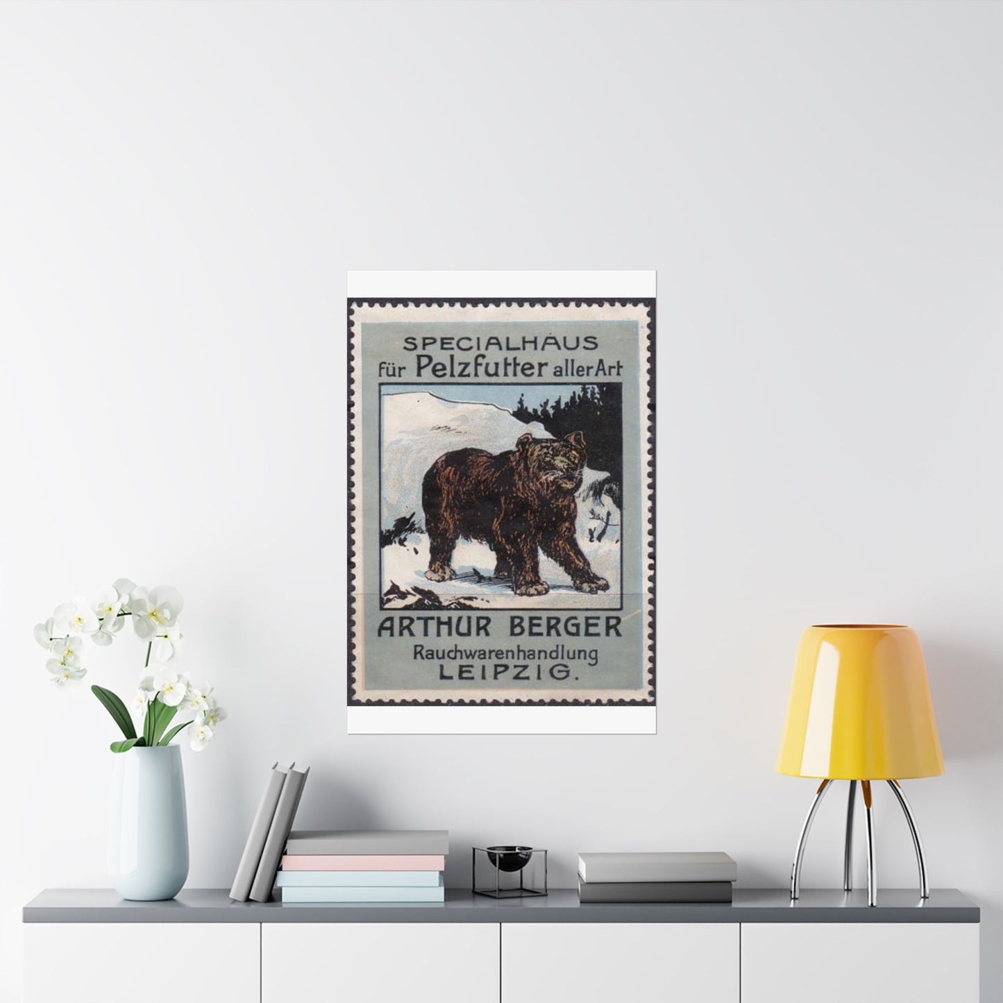 Arthur Berger, fur trader in Leipzig, c. 1910, brand advertisings (03) High Quality Matte Wall Art Poster for Home, Office, Classroom