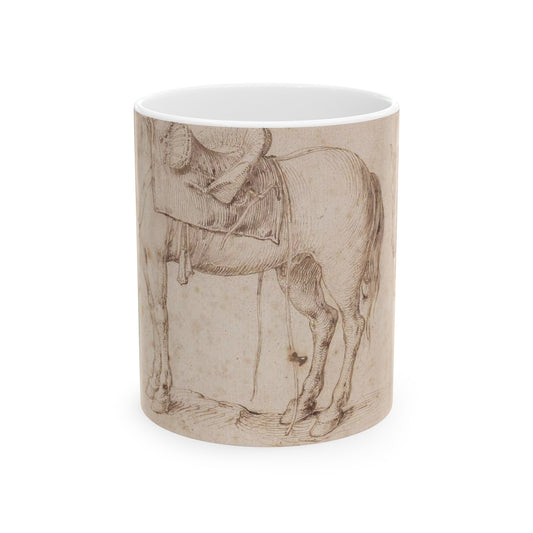 Two studies of a saddled horse and of a horse with a boy astride; verso: Study of a bean plant Beautiful Novelty Ceramic Coffee Mug 11oz