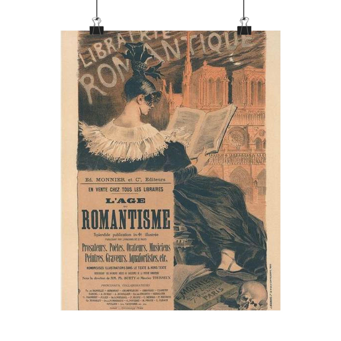 Affiche pour la "Librairie Romantique". High Quality Matte Wall Art Poster for Home, Office, Classroom