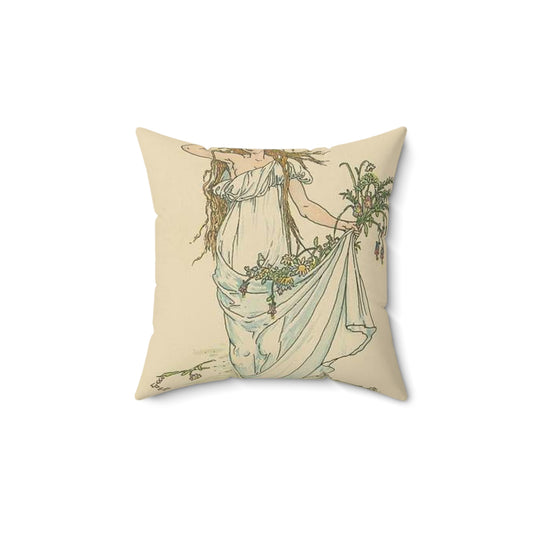Enter Ophelia, fantastically dressed with straws and flowers. Decorative Accent Square Pillow
