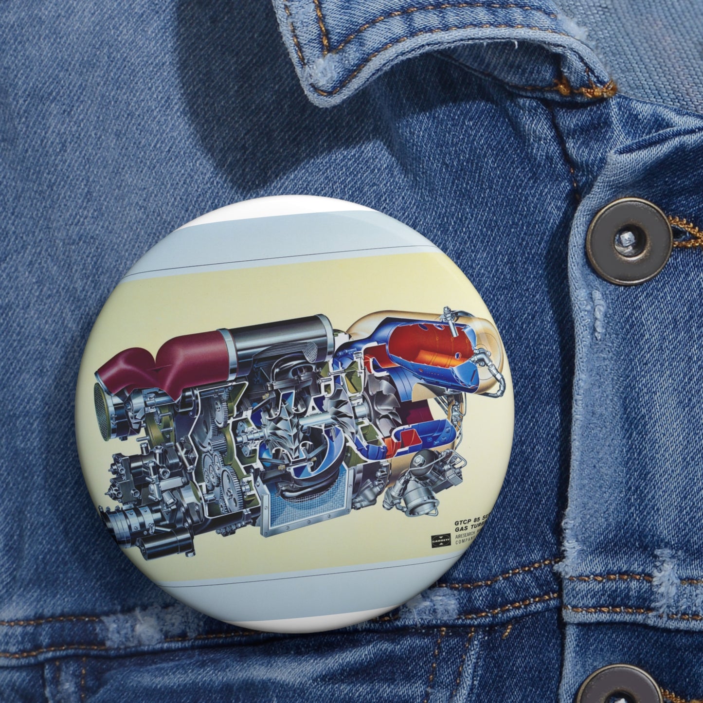 JET ENGINES, NASA Technology Images Pin Buttons with Crisp Design