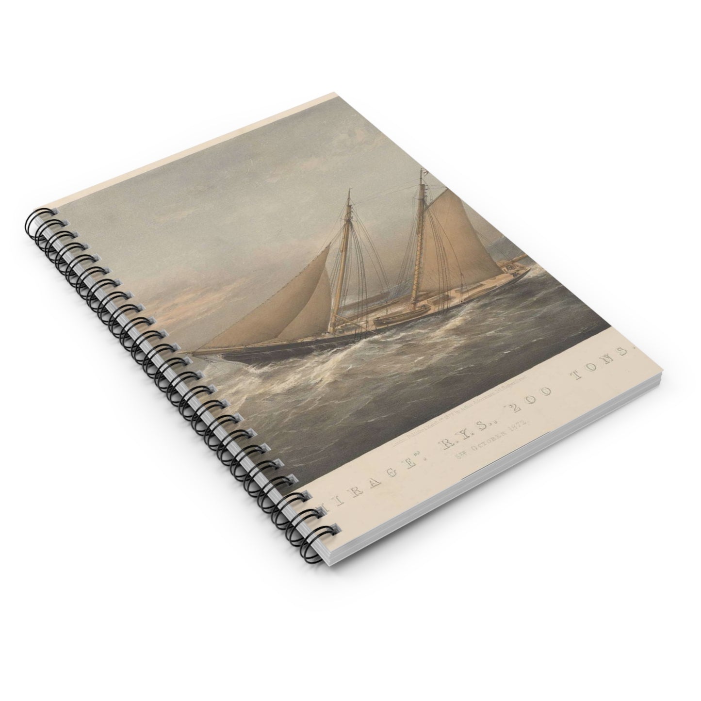 Mirage, R.Y.S., 200 Tons. 5th October 1872 RMG PY8772 Spiral Bound Ruled Notebook with Printed Cover