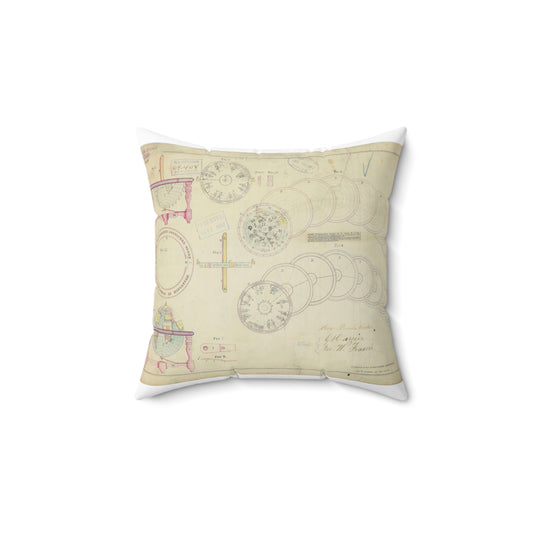 Patent drawing - Drawing of a Terrestrial Globe Public domain  image Decorative Accent Square Pillow