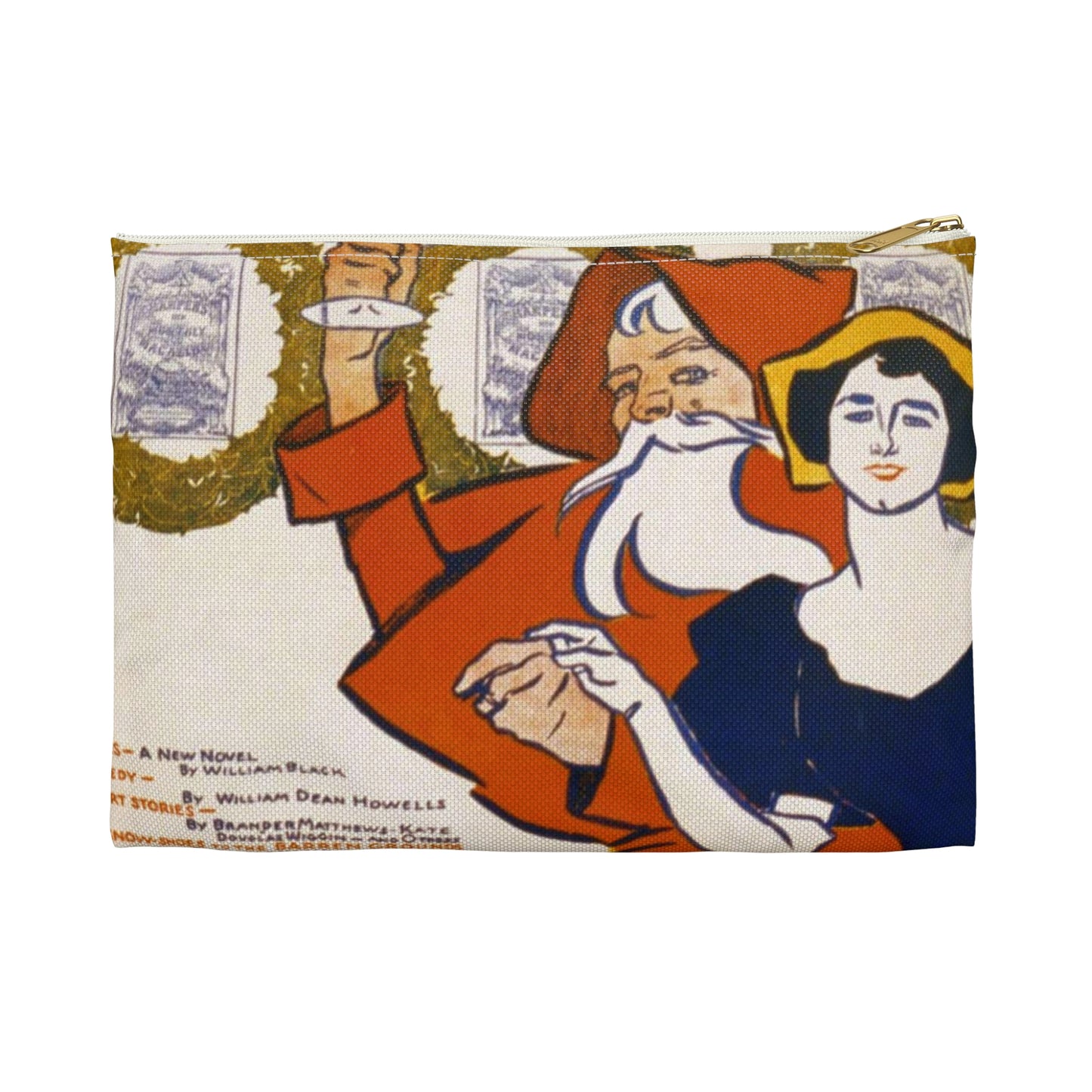 Edward Penfield - Harper's [for] Christmas, Art Nouveau Poster Large Organizer Pouch with Black Zipper