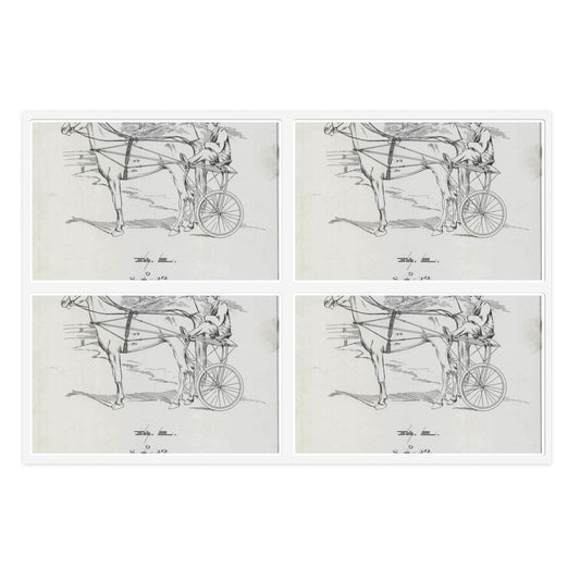 Patent drawing - for J. H. Snapp's Racing Harness Attachment Public domain  image Laminated UV Protective Vinyl Stickers