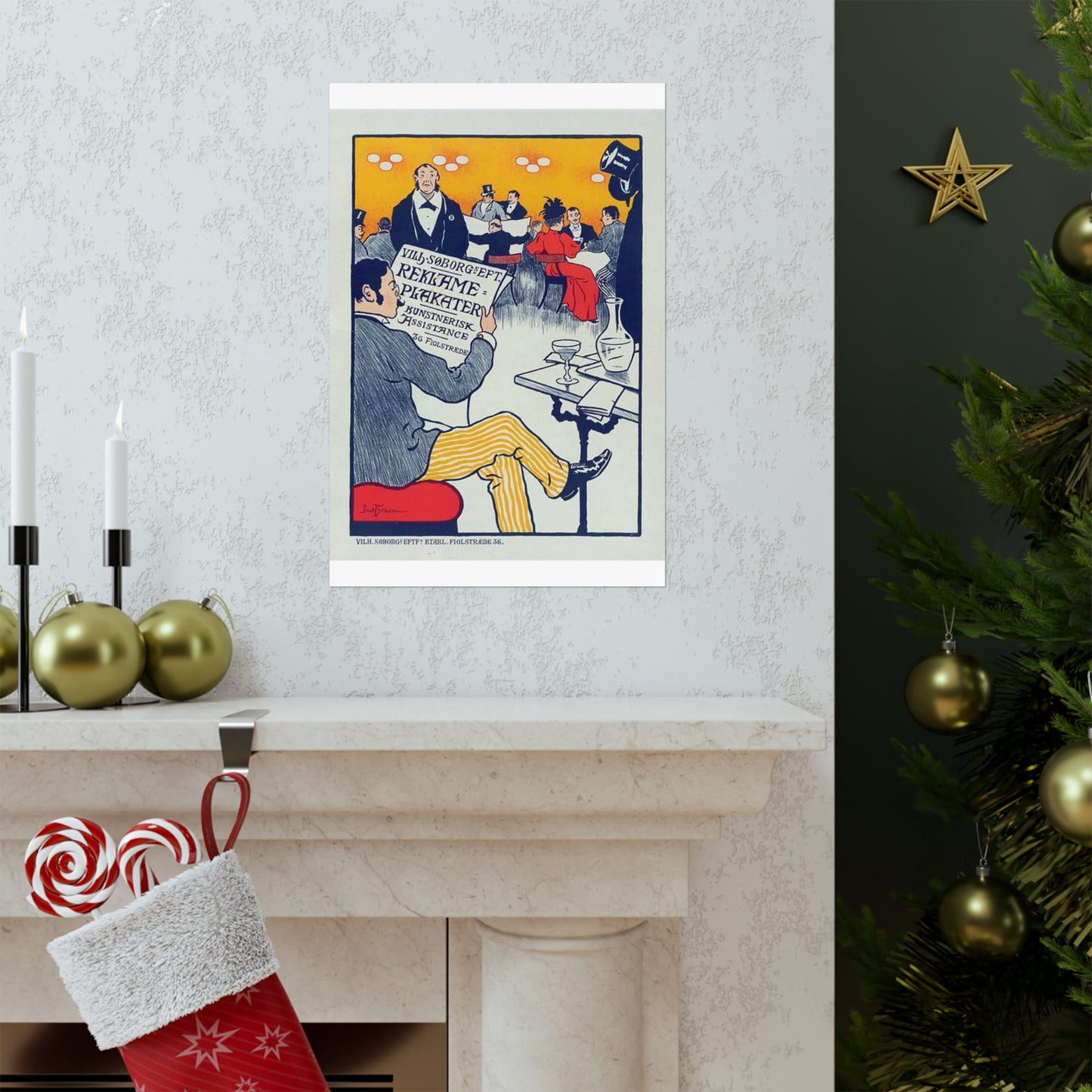 Affiche danoise pour les "Affiches artistiques Wilh. Söborg". High Quality Matte Wall Art Poster for Home, Office, Classroom