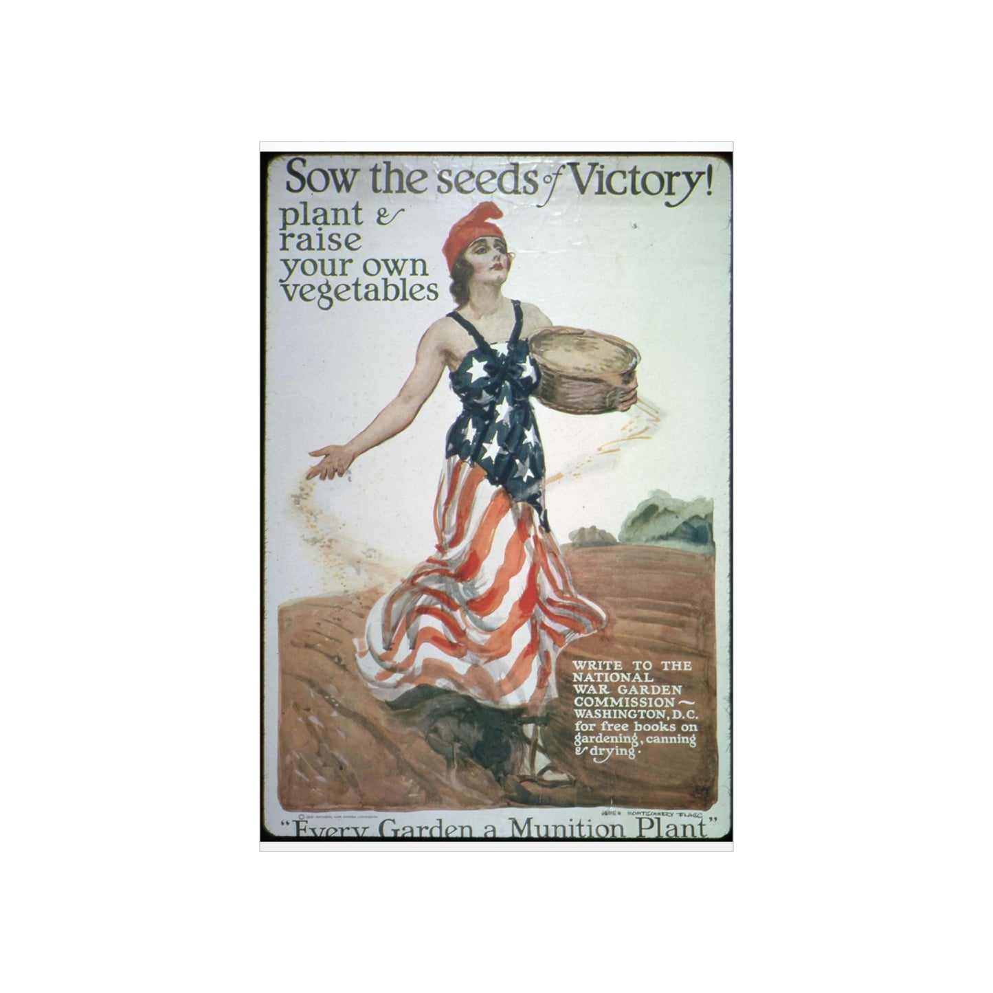 "Sow the Seeds of Victory^ Plant and raise your own vegetables. Write to the National War Garden Commission- Washington, - NARA - 512498 High Quality Matte Wall Art Poster for Home, Office, Classroom