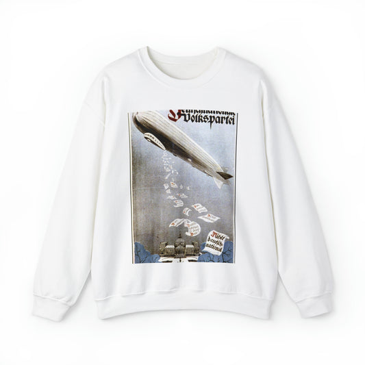 german election poster. oct 1924 -  Deutsche Zeppelin Reederei Company White Heavy Blend Adult Crew Neck SweatShirt