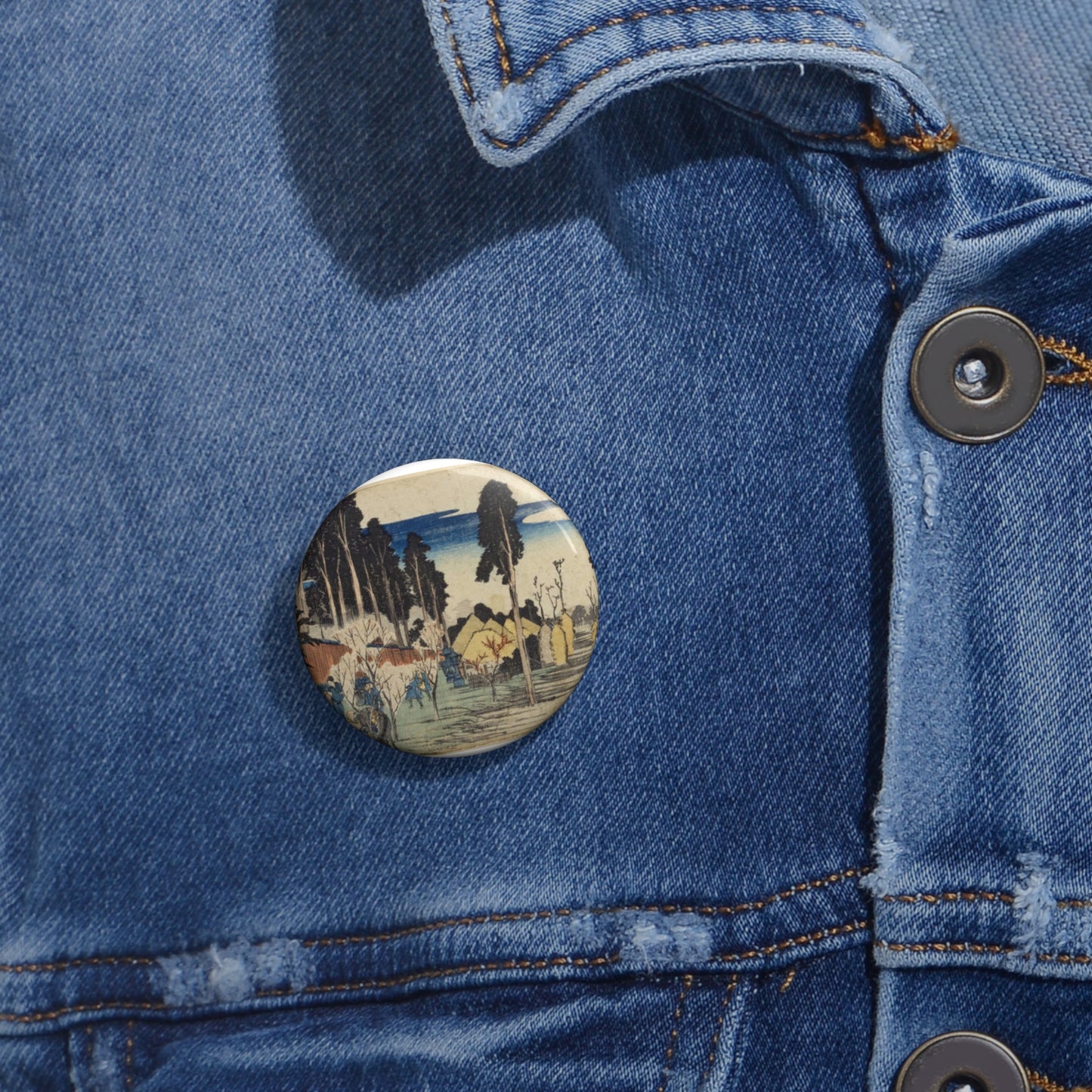 NDL-DC 1301971-Utagawa Hiroshige-江都名所-crd Pin Buttons with Crisp Design