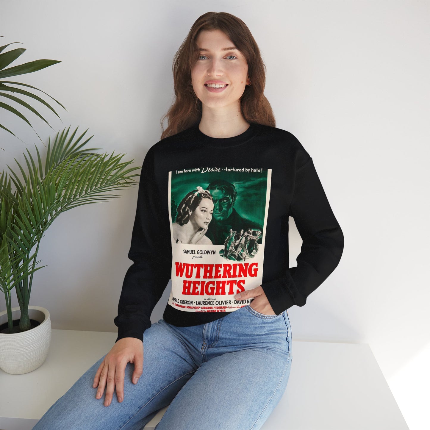 Wuthering Heights (1939 poster) Black Heavy Blend Adult Crew Neck SweatShirt