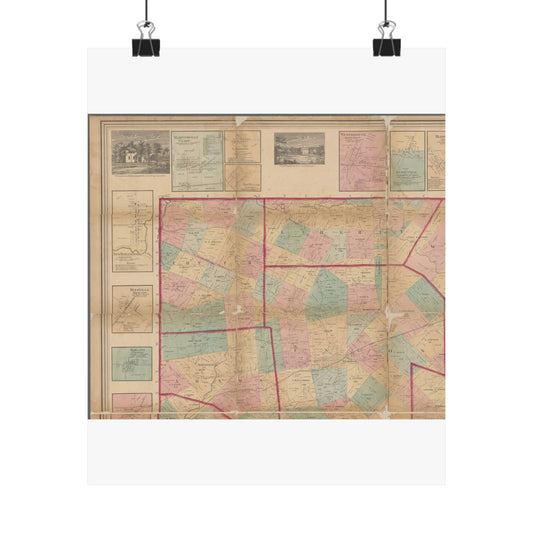 Map of Clinton County, Ohio - Public domain old map High Quality Matte Wall Art Poster for Home, Office, Classroom