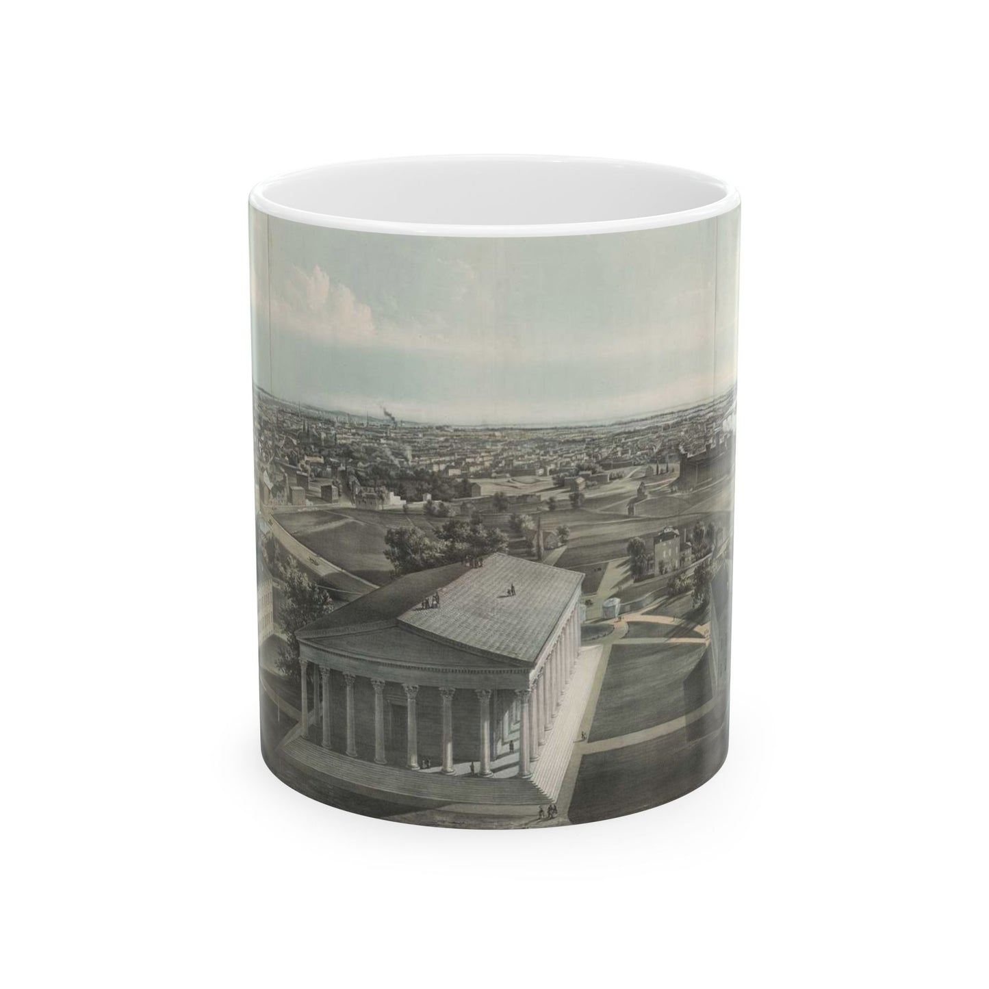 Philadelphia, from Girard College-1850 / J. W. Hill & Smith, del. ;  lith. par B. F. Smith Jr. ; printed in tints by F. Michelin. Beautiful Novelty Ceramic Coffee Mug 11oz