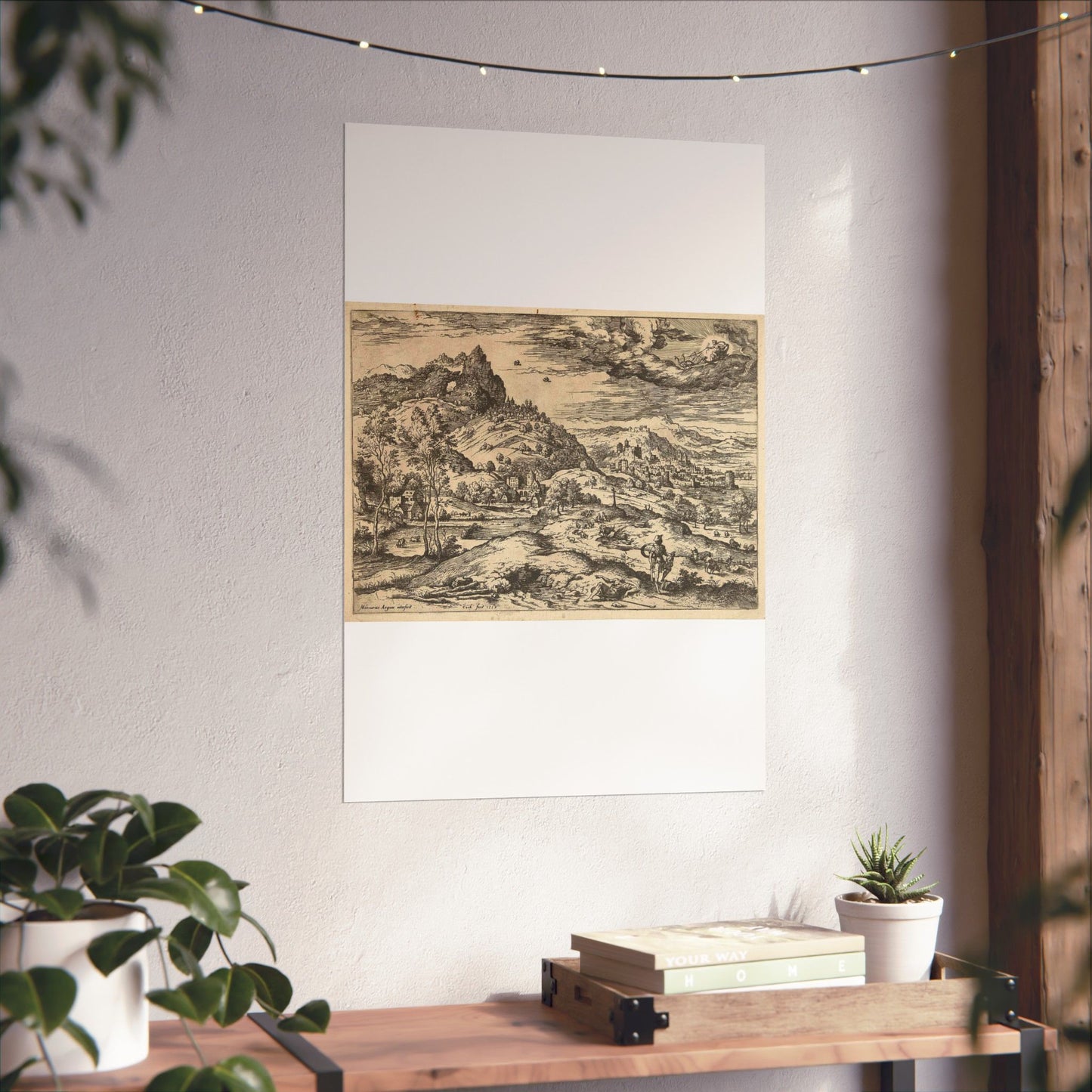 Hieronymus Cock - Mercurius met het hoofd van Argus High Quality Matte Wall Art Poster for Home, Office, Classroom