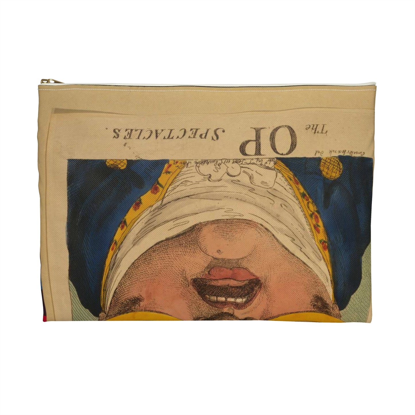 The OP spectacles / Cruikshank del., British Cartoon Print Large Organizer Pouch with Black Zipper