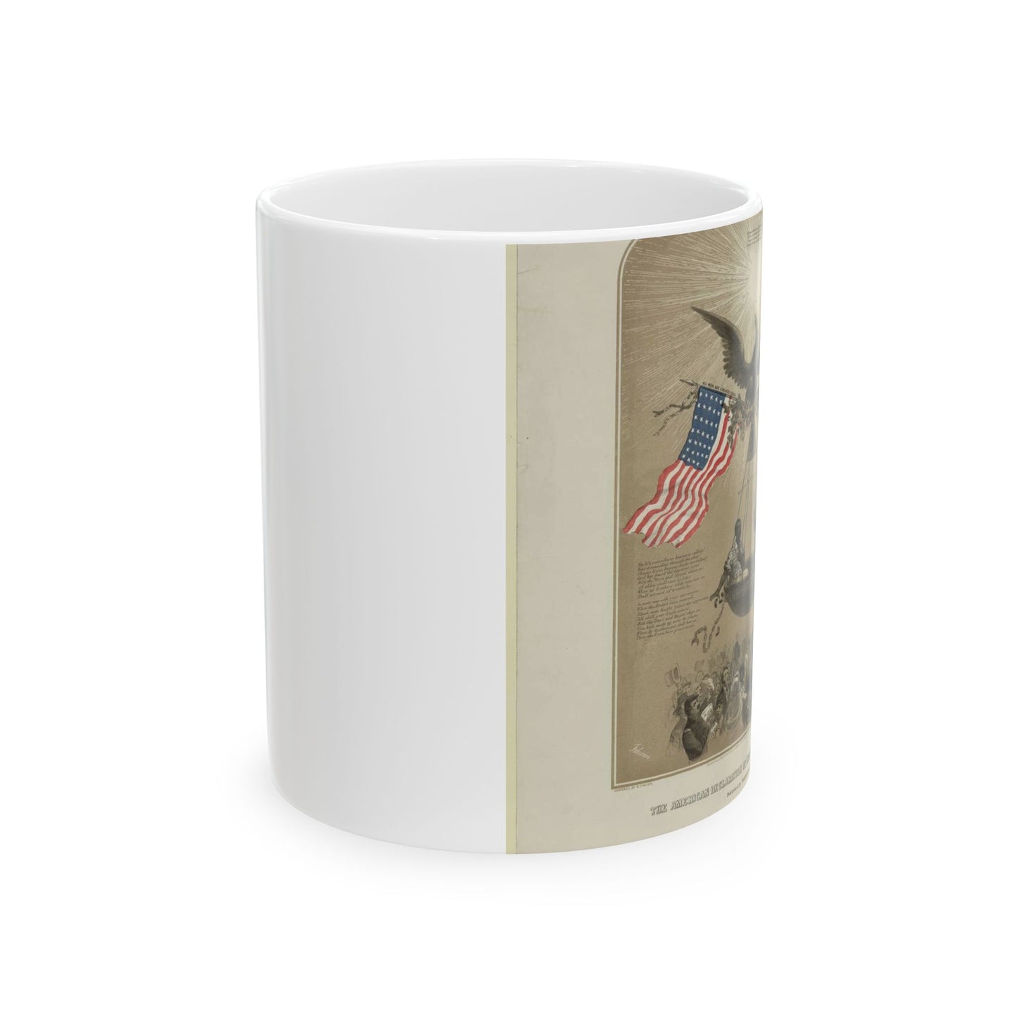 The American Declaration of Independence illustrated / Fabronious ; designed by R. Thayer ; L. Prang & Co. Lith., Boston. Beautiful Novelty Ceramic Coffee Mug 11oz