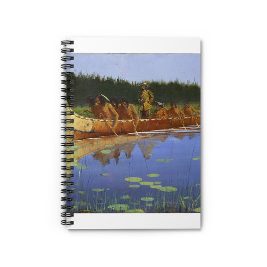 Frederic Remington - Radisson and Groseilliers Spiral Bound Ruled Notebook with Printed Cover
