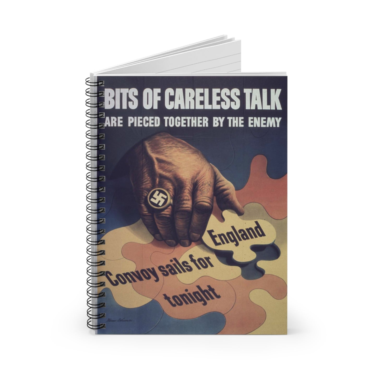 "Bits of careless talk are pieced together by the enemy" - NARA - 513972 Spiral Bound Ruled Notebook with Printed Cover